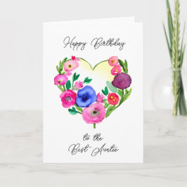 Tarjeta Feliz cumpleaños a la mejor tía