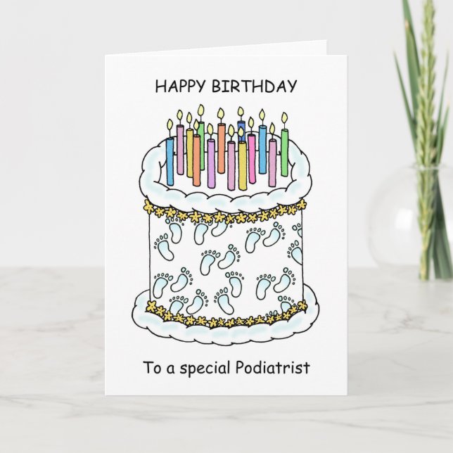 Tarjeta Feliz cumpleaños a la pastelería podiatrista y las (Anverso)