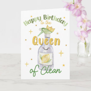 Tarjeta Feliz cumpleaños a la Reina de la Limpieza – Diver