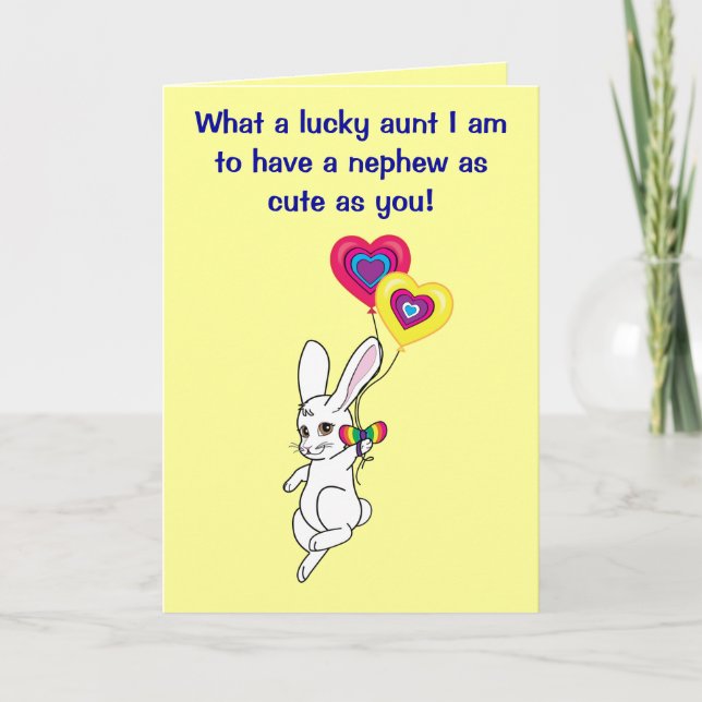 Tarjeta Feliz cumpleaños a la tía del sobrino (Anverso)