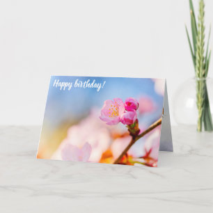 Tarjeta Feliz Cumpleaños A Las Flores De Cerezo Sakura En