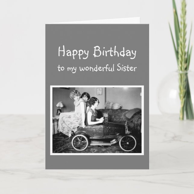 Tarjeta Feliz cumpleaños a las hermanas ventilado amor (Anverso)