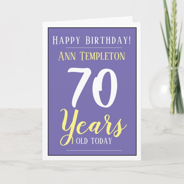 Tarjeta Feliz cumpleaños a los 70 años (Anverso)