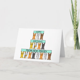 Tarjeta Feliz cumpleaños a los gatos de Nueva Jersey