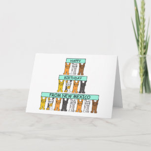 Tarjeta Feliz cumpleaños a los gatos de Nuevo México