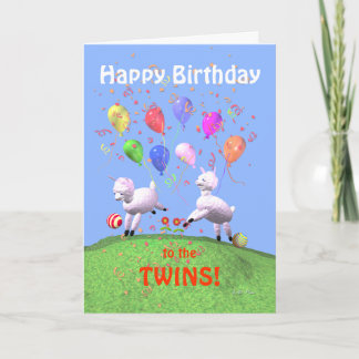 Tarjeta Feliz cumpleaños a los gemelos