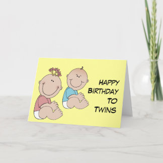 Tarjeta Feliz cumpleaños a los gemelos