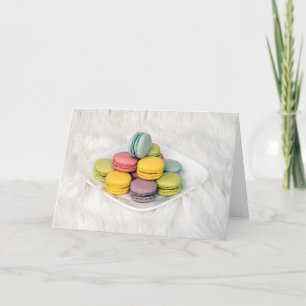 Tarjeta Feliz cumpleaños a los Macarons franceses