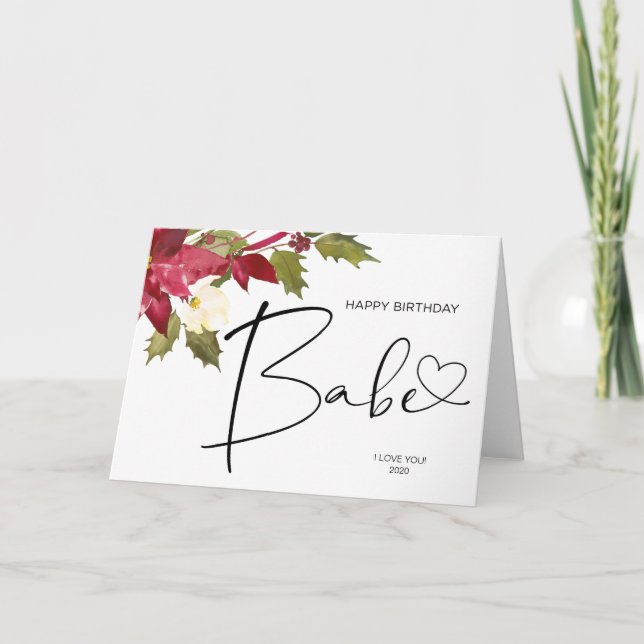 Tarjeta Feliz cumpleaños a los Navidades de Babe regalo pa (Anverso)