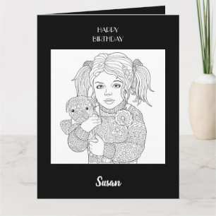 Tarjeta Feliz cumpleaños a los niños y al perro