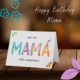 Tarjeta Feliz cumpleaños a mamá Whimsical letter Cumpleaño