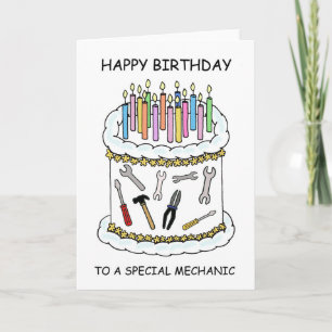 Tarjeta Feliz cumpleaños a mecánico