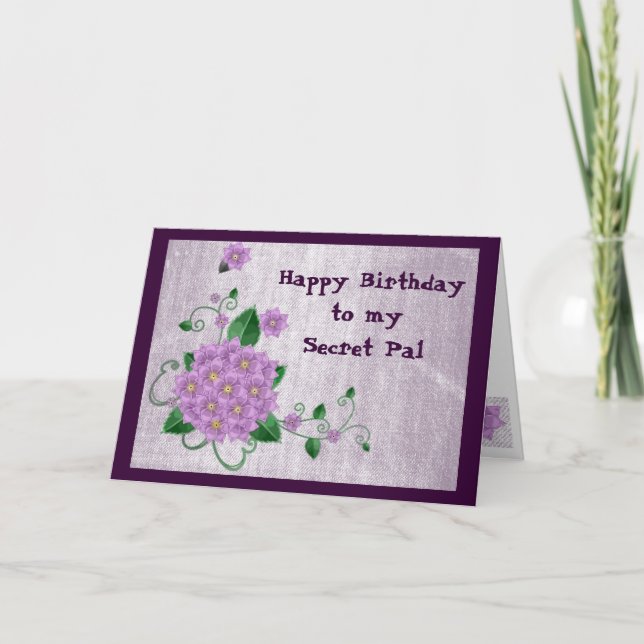 Tarjeta Feliz cumpleaños a mi amigo secreto (Anverso)