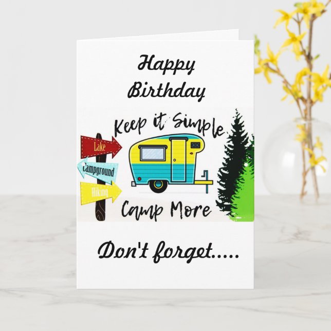 TARJETA **FELIZ CUMPLEAÑOS** A MI CAMPER FAVORITO (flor amarilla)