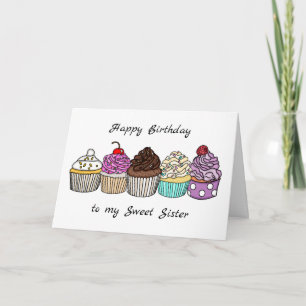 Tarjeta Feliz cumpleaños a mi dulce hermana