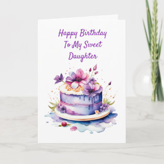 Tarjeta Feliz cumpleaños a mi dulce hija personalizada