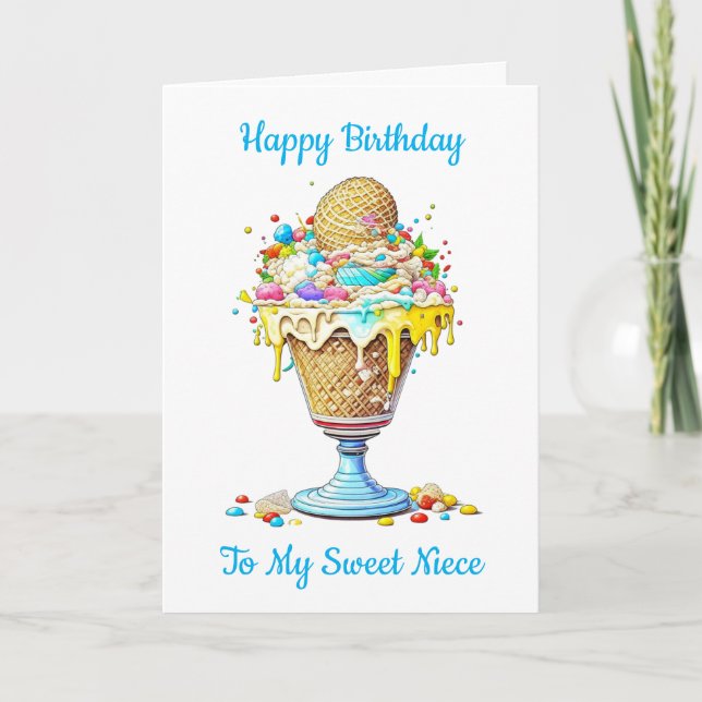 Tarjeta Feliz cumpleaños a mi dulce sobrina (Anverso)
