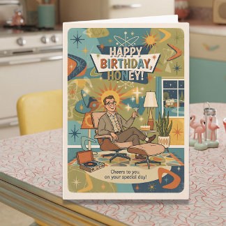 Tarjeta Feliz Cumpleaños a mi Esposo | Divertido Retro