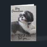TARJETA **FELIZ *CUMPLEAÑOS* A MI *GRANDSON*<br><div class="desc">AL **MEJOR GRANDSON DE LA HABITACIÓN**** FELIZ CUMPLEAÑOS Y ME ALEGRO TANTO DE QUE SEAS "MI HERMANO"!!!! ¡¡¡GRACIAS POR DETENERME EN UNA DE MIS OCHO TIENDAS!!!</div>