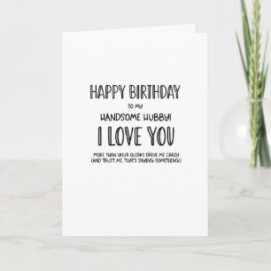 Tarjeta Feliz cumpleaños a mi guapo marido....divertido