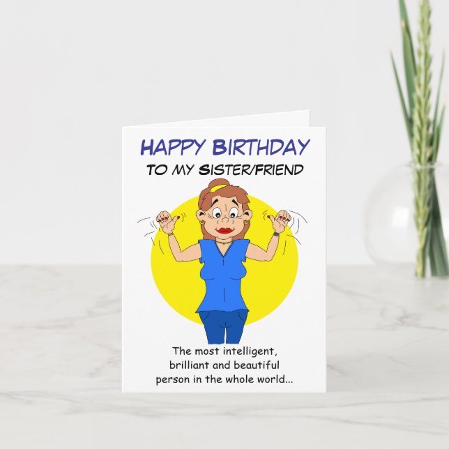 Tarjeta Feliz cumpleaños a mi hermana (Anverso)