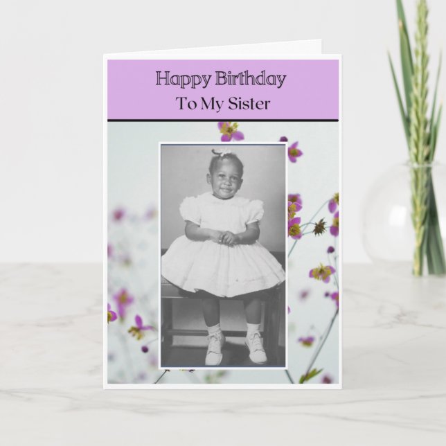 Tarjeta Feliz cumpleaños a mi hermana (Anverso)