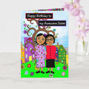 Tarjeta Feliz cumpleaños a mi increíble hermana