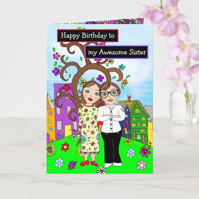 Tarjeta Feliz cumpleaños a mi increíble hermana (Orquídea)