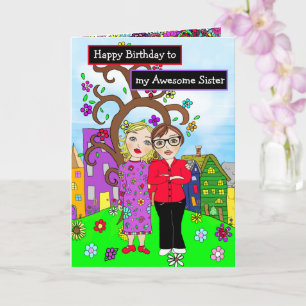 Tarjeta Feliz cumpleaños a mi increíble hermana