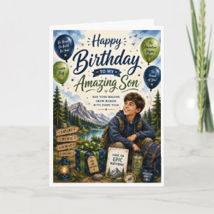 Tarjeta Feliz cumpleaños a mi increíble hijo Cumpleaños de