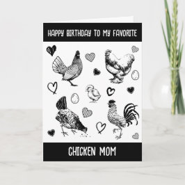 Tarjeta Feliz cumpleaños a mi mamá favorita del pollo