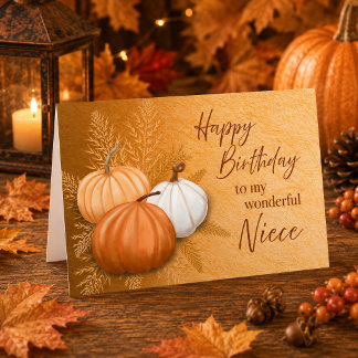 Tarjeta Feliz cumpleaños a mi maravillosa sobrina en otoño