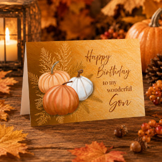 Tarjeta Feliz cumpleaños a mi maravilloso hijo en la tempo
