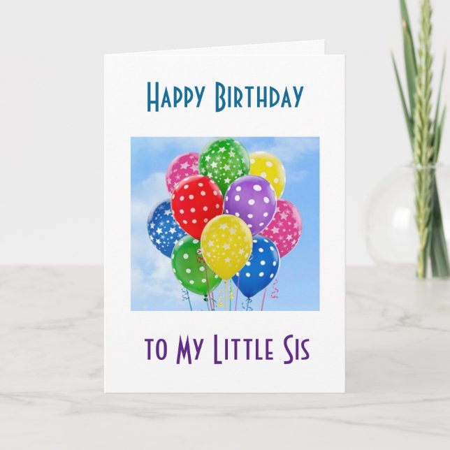 TARJETA FELIZ CUMPLEAÑOS A ***MI PEQUEÑO SIS*** (Anverso)