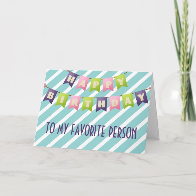 Tarjeta Feliz Cumpleaños A Mi Persona Favorita (Anverso)