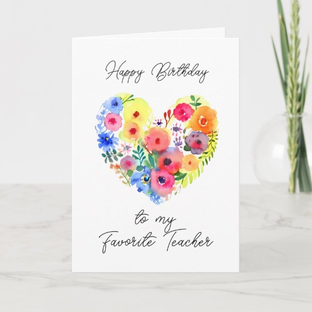 Tarjeta Feliz cumpleaños a mi profesor favorito (Anverso)
