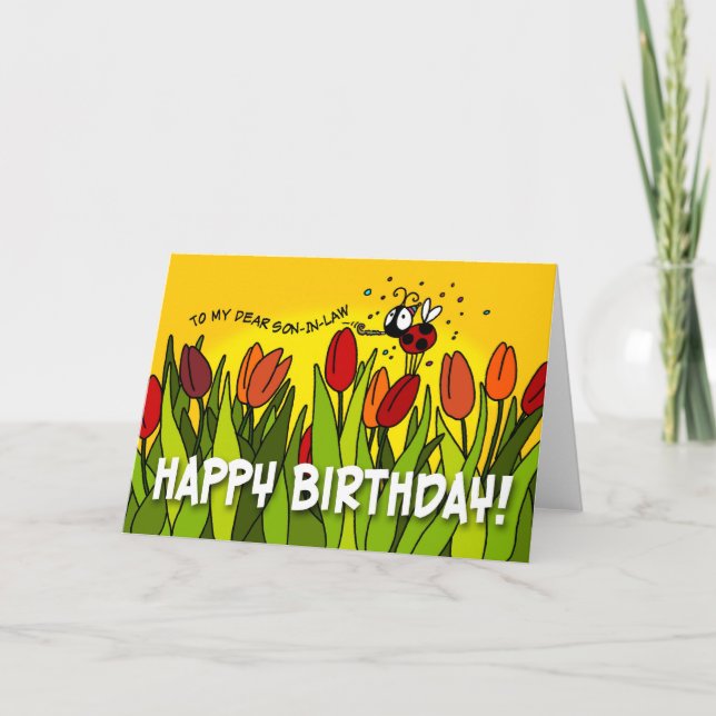 Tarjeta Feliz cumpleaños - a mi querido yerno (Anverso)