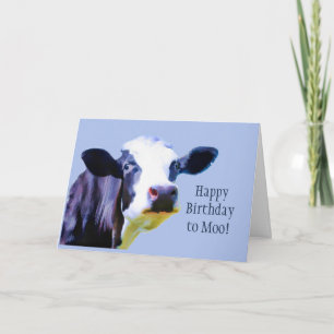 Tarjeta Feliz cumpleaños a Moo y divertidísimo día