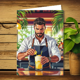 Tarjeta Feliz cumpleaños a nuestro barman favorito!
