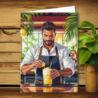 Tarjeta Feliz cumpleaños a nuestro barman favorito!