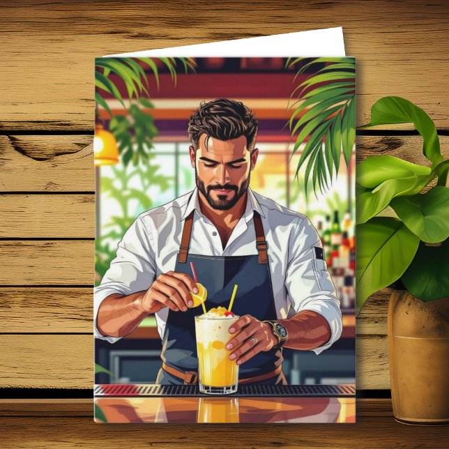 Tarjeta Feliz cumpleaños a nuestro barman favorito! (Subido por el creador)