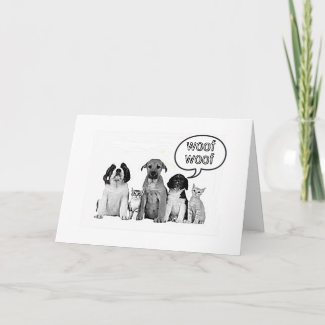 TARJETA FELIZ CUMPLEAÑOS A NUESTRO FAVORITO **VETERINARIO* (Anverso)