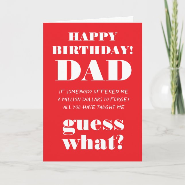 Tarjeta Feliz cumpleaños a papá (Anverso)