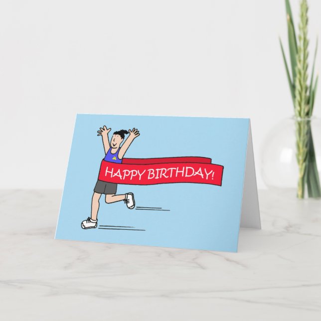 Tarjeta Feliz cumpleaños a Personalizado de corredor (Anverso)
