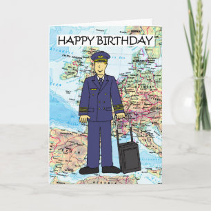 Tarjeta Feliz cumpleaños a piloto