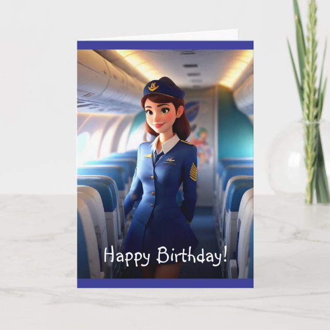 Tarjeta Feliz cumpleaños a Stewardess (Anverso)
