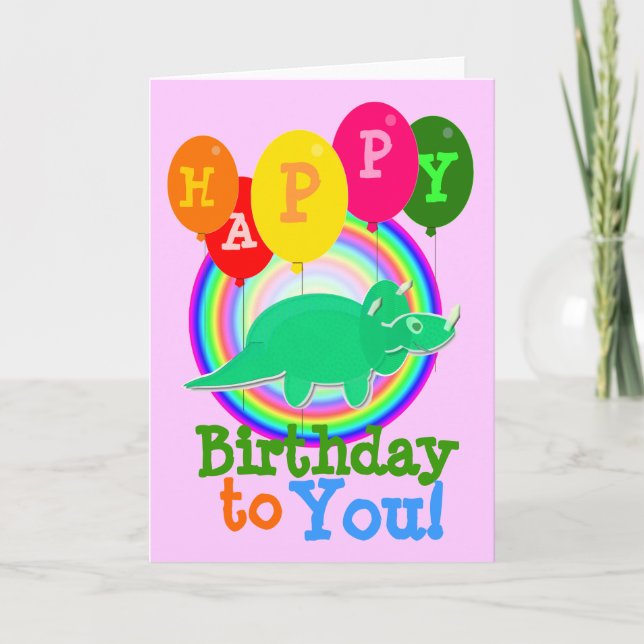 Tarjeta Feliz cumpleaños a ti dinosaurio Personalizado ver (Anverso)
