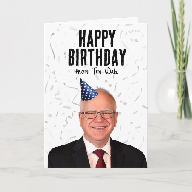 Tarjeta Feliz cumpleaños a Tim Walz (Anverso)