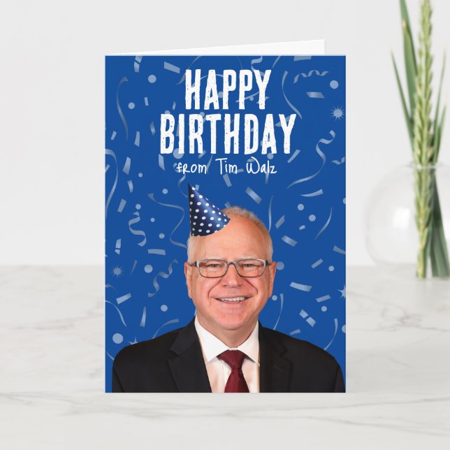 Tarjeta Feliz cumpleaños a Tim Walz (Anverso)