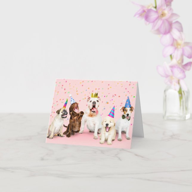 Tarjeta Feliz cumpleaños a tu Fiesta Animal (Orquídea)